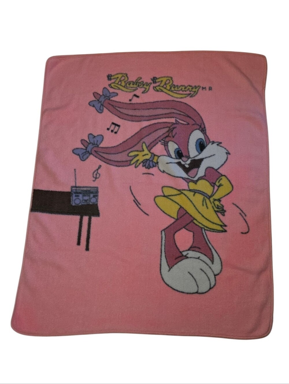 Vintage RARE 1993 Tiny Toons Adventures Babs Bunny 55x45 Pink Throw
